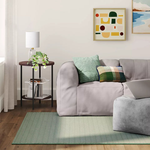 Room Essentials Green Striped Power Loom Woven Area Rug | Room Essentials In Lebanon