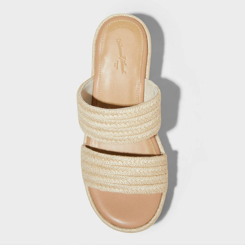 Universal Thread Women's Tan Kayli Jute Two Band Wedge Sandals | Universal Thread In Lebanon