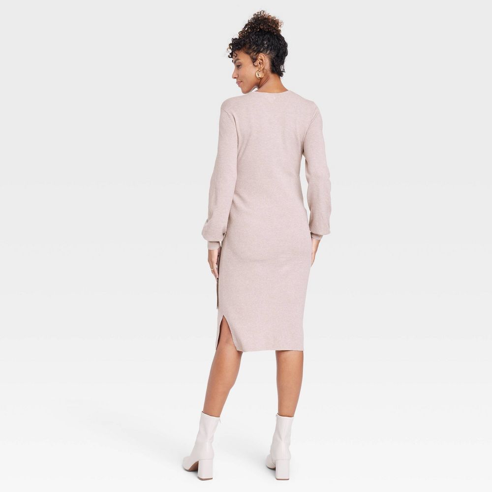 Ingrid & Isabel Women's Chilly Mauve Midi Sweater Tie-Front Jersey Knit Dress | Ingrid & Isabel In Lebanon