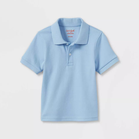 Cat & Jack Baby Boy's Light Blue Short Sleeve Interlock Uniform Polo T-Shirt | Cat & Jack In Lebanon