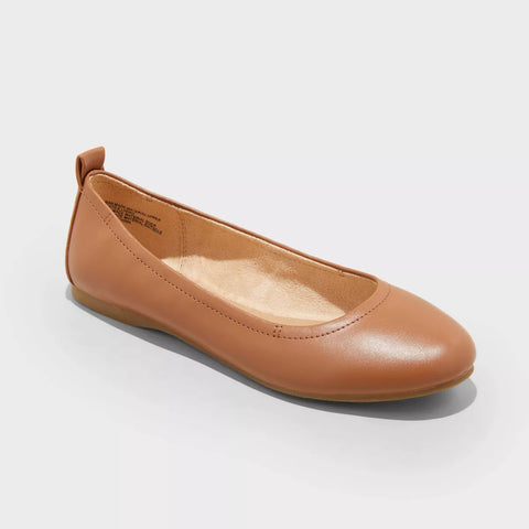 Universal Thread Women's Brown Danielle Scrunch Ballet Casual Shoes |Universal Thread In Lebanon