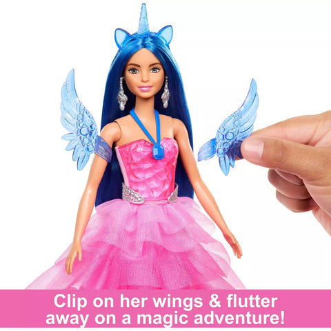 Barbie Unicorn Toy 65th Anniversary Doll with Blue Hair Pink Gown & Pet Alicorn|Barbie In Lebanon