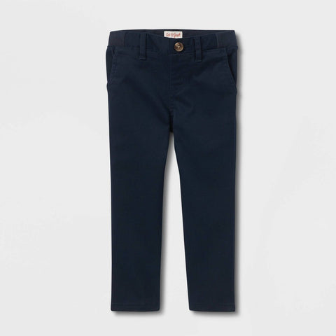 Navy blue pants on a light gray background
