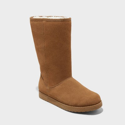 Universal Thread Women's Brown Sarah Suede Shearling Winter Boots |Universal Thread In Lebanon
