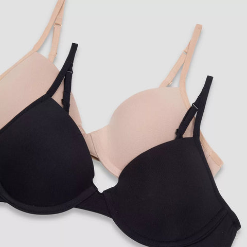 Hanes Girl's Black & Beige Pack Of 2 Underwire Bra | Hanes In Lebanon