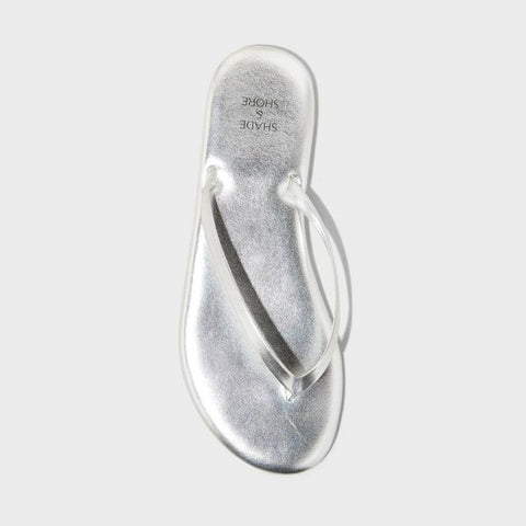 Shade & Shore Women's Silver Cali Flip Flop Slippers | Shade & Shore In Lebanon