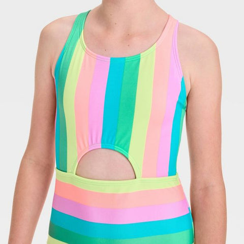 Cat and Jack Girl's Multi Sandy Island Rainbow Striped One Piece Swimsuit | Cat and Jack  in Lebanon
