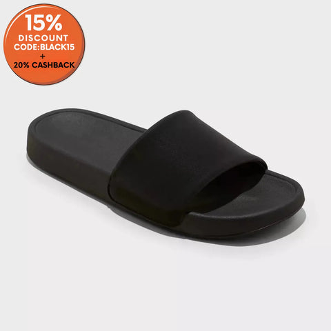 All In Motion Women's Black Makenna Slide Slipper |All In Motion In Lebanon