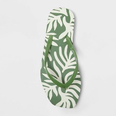 Shade & Shore Women's Green Palmer Square Toe Flip Flops Slipper |Shade & Shore In Lebanon