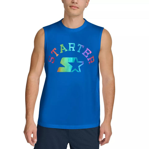 Starter Men's Blue Logo Muscle Tank Top|Starter In Lebanon