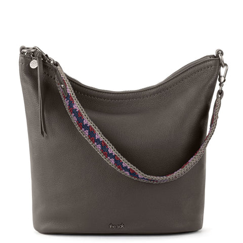 The Sak Women's Dark Grey Leather Bucket Crossbody Bag | The Sak In Lebanon