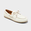 Universal Thread Women Cream Textured Boat Shoe Loafers | Universal Thread in Lebanon