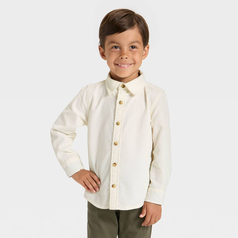 Oshkosh  Boy's Cream  Long Sleeve Corduroy Shirt  | Oshkosh  in Lebanon