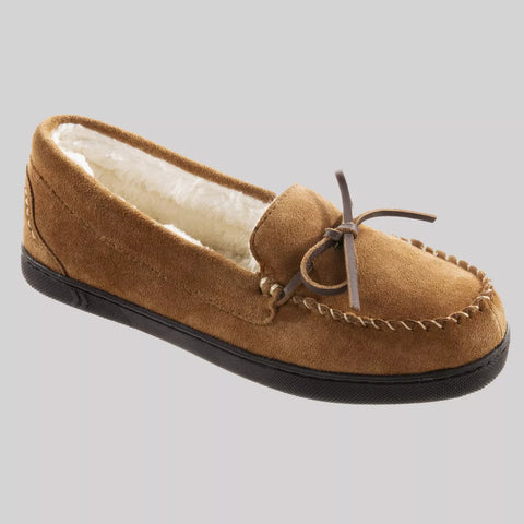 Isotoner Women's Camel Genuine Suede Cushioned Moccasin Slippers |Isotoner In Lebanon