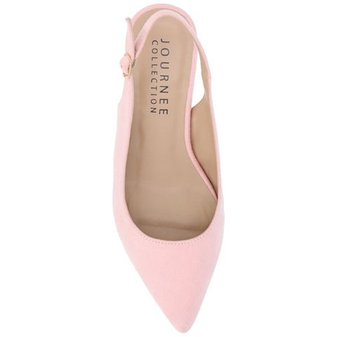 Journee Collection Women's Pink Sylvia Sling Back Covered Block Heeled Sandals | Journee Collection  in Lebanon