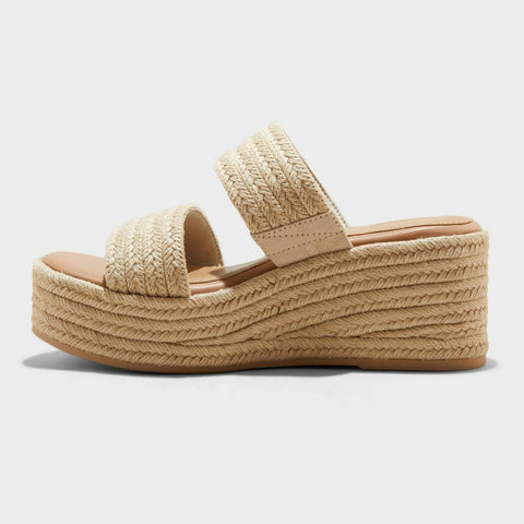 Universal Thread Women's Tan Kayli Jute Two Band Wedge Sandals | Universal Thread In Lebanon