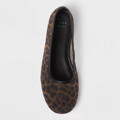 A New Day Women's Leopard Memory Foam Insole Mel Sheer Mesh Ballet Flats | A New Day In Lebanon