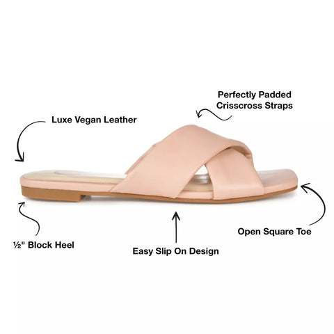 Journee Collection Women's Blush Carlotta Slide Flat Slippers | Journee Collection In Lebanon