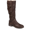Journee Collection Women's Brown Strappy Tall Riding Boots | Journee Collection in Lebanon