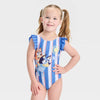 Bluey Girl's Multicolor July Ruffle One Piece Swimsuit | Bluey In Lebanon