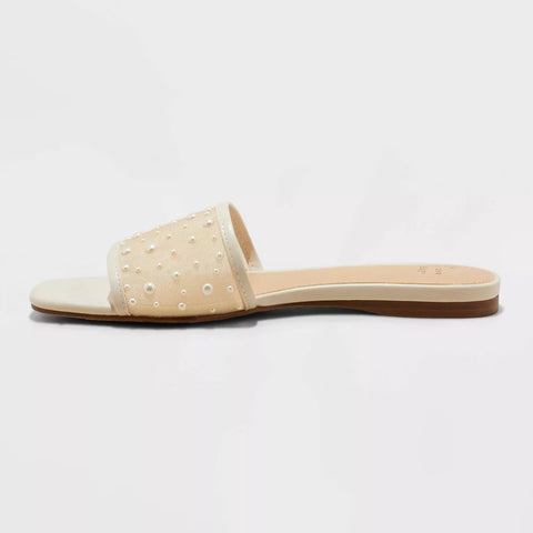 A New Day Women's Cream Elain Slide Slipper With Memory Foam insole | A New Day In Lebanon