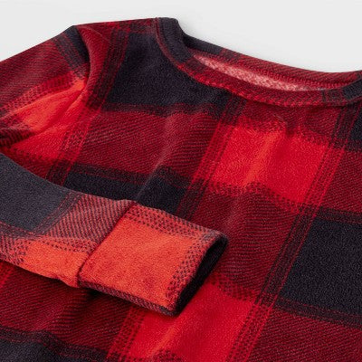 Cat & Jack Baby Boy's Red/Black 2pc Snuggly Soft Snug Fit Buffalo Checkered Plaid Christmas Pajama Set  | Cat & Jack in Lebanon