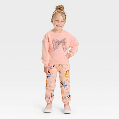 Bluey Girl's Peach All Over Bluey Printed Sweatpants | Bluey In Lebanon
