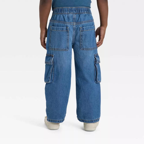 Cat & Jack Baby Boy's Medium Wash Cargo Denim Pants | Cat & Jack In Lebanon