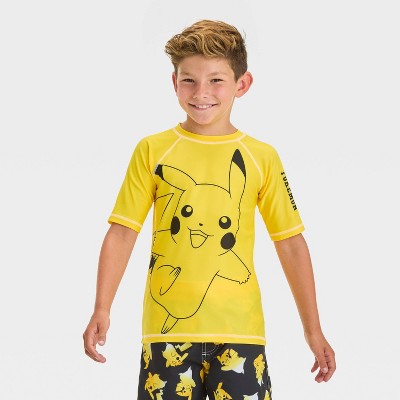 Pokemon  Boy's Yellow  Rash Guard Top T-Shirt | Pokemon  in Lebanon
