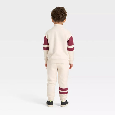 Cat & Jack Boys' Beige Varsity-Style Quarter-Zip Pajama | Cat & Jack in Lebanon