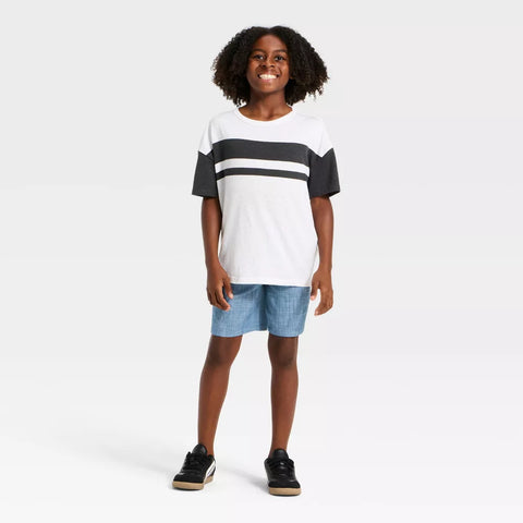 Cat & Jack Boy's Blue 'At the Knee' Chambray Flat Front Short | Cat & Jack In Lebanon