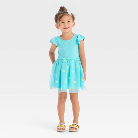 Cat & Jack Girl's Turquoise Daisy Tank Tulle Dress  |Cat & Jack in Lebanon