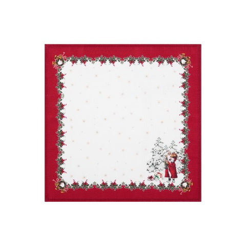Villeroy & Boch Red/White  Toy's Fantasy Engineered Napkins 17"x17" Set of 4 Table Cloth  | Design Imports in Lebanon