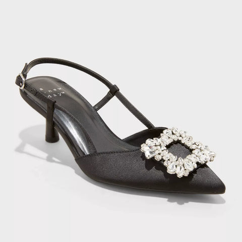 A New Day Women's Annette Satin Slingback with Memory Foam Insole Heels |A New Day In Lebanon