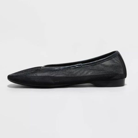 A New Day Women's Black Mel Sheer Mesh Ballet Flats | A New Day In Lebanon