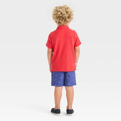 OshKosh Bgosh Baby Boy's Red Short Sleeve Chest Pocket Short Sleeve Shirt|OshKosh Bgosh In Lebanon