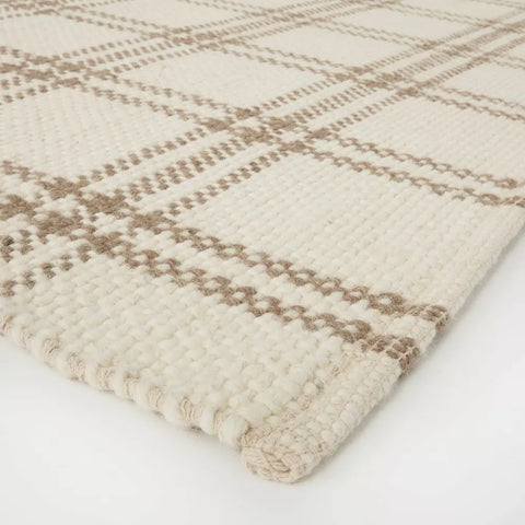 Threshold Beige & Brown Cottonwood Handwoven Plaid Wool/Cotton Area Rug | Threshold In Lebanon