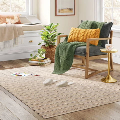Threshold Black & Beige Woven Striped Flatweave Rug |Threshold In Lebanon