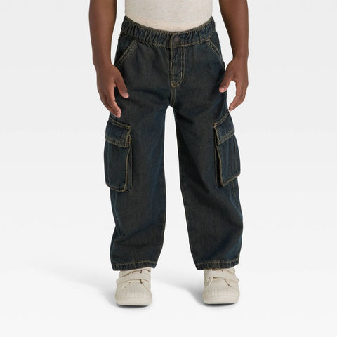 Cat & Jack Baby Boy's Washed Brown  Cargo Denim Jeans   |Cat & Jack  in Lebanon