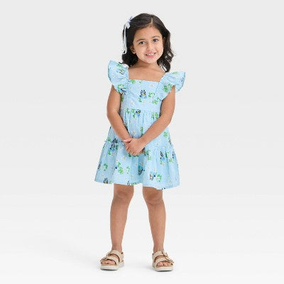 Bluey Girl's Light Blue Swiss Dot Dress  |Bluey in Lebanon