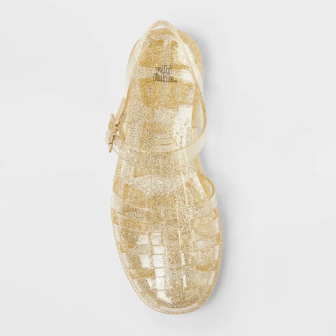 Wild Fable Women's Light Gold Poppy Ankle Strap Jelly Sandals | Wild Fable In Lebanon