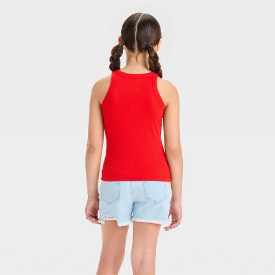 Cat & Jack Girl's Red Ribbed Tank Top | Cat & Jack In Lebanon