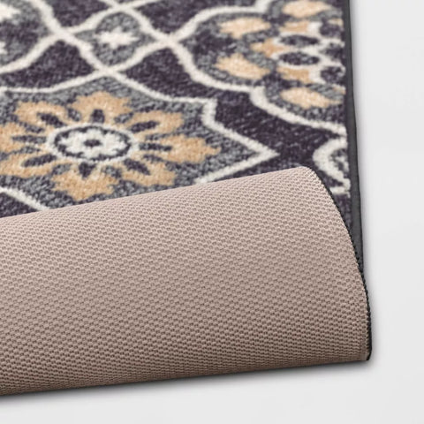 Threshold Charcoal Gray With Multicolor Prints Rug 1.2x1.6m ( 4FTx5FT 6 IN) | Threshold In Lebanon