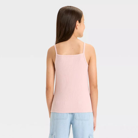 Cat & Jack Girl's Light Mauve Fitted Ribbed Tank Top | Cat & Jack In Lebanon