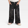Cat & Jack Girl's Black Embroidered Wide Leg Denim Pants | Cat & Jack In Lebanon