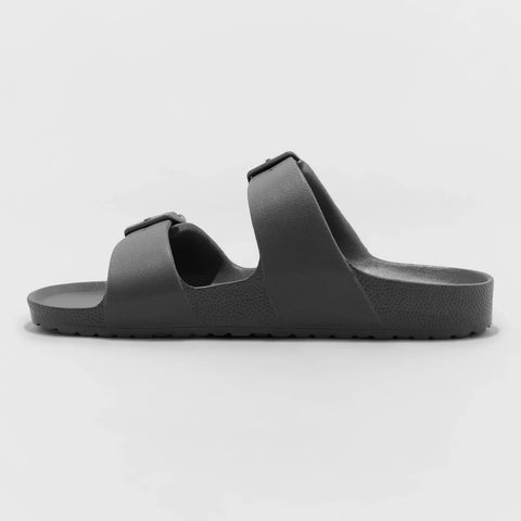 Gray sandal on a light gray background