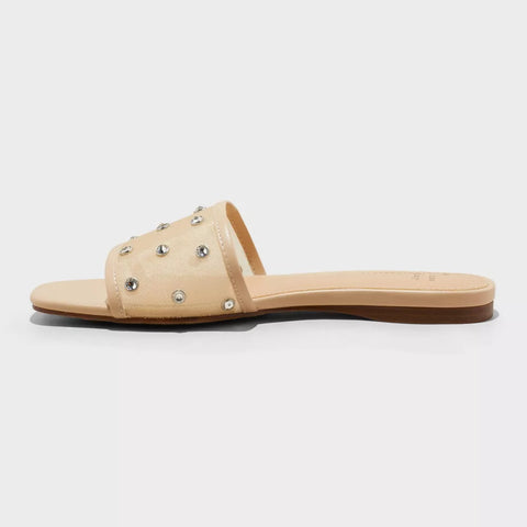 A New Day Women's Beige Elain Slide Sandals with Memory Foam insole | A New Day In Lebanon