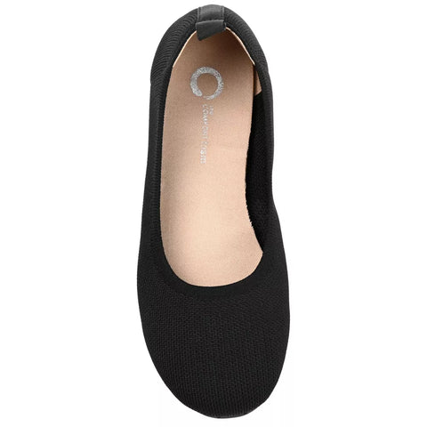 Journee Collection Women's Black Maryann Knit Ballet Flats | Journee Collection In Lebanon