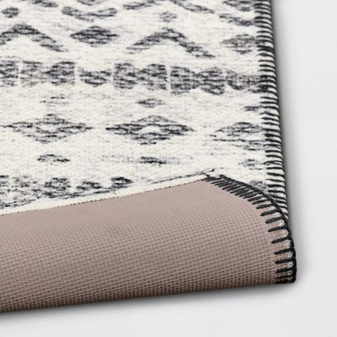 Threshold Black & White Washable Luna Aztec Diamond Printed Rug | Threshold In Lebanon