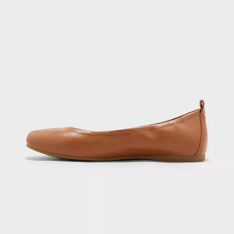 Universal Thread Women's Brown Danielle Scrunch Ballet Casual Shoes |Universal Thread In Lebanon